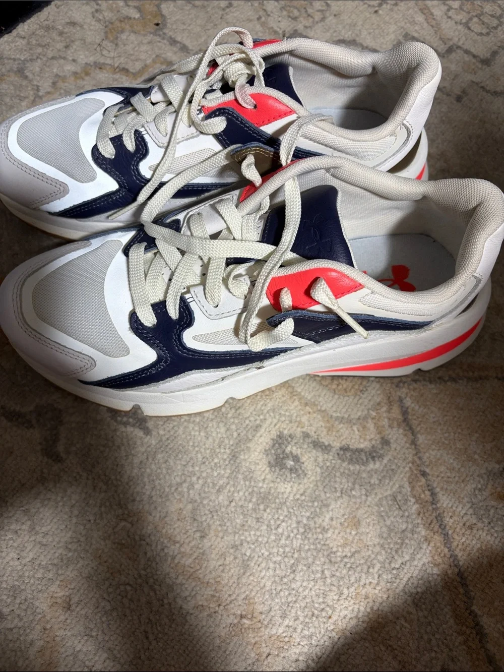 Under Armour White Navy Pink Athletic Shoes